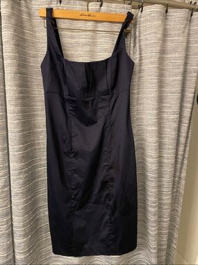 Calvin Klein Navy Square-Neck Sheath Dress